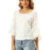 Allegra K Women's Lace Long Sleeves Blouse