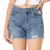 Allegra K Women's Denim Shorts Frade Frayed Hem Ripped Daisy Floral Summer Jeans