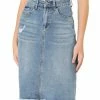 Allegra K Women's Basic Distressed High Waist Ripped Hem Washed Jeans Denim Skirt 1 Allegra K Women's Basic Distressed High Waist Ripped Hem Washed Jeans Denim Skirt