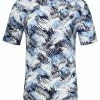 Allegra K Men's Printed Short Sleeves Slim Fit Summer Hawaiian T Shirt Tee