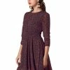 Allegra K Women's Floral Dress Shirred 3/4 Sleeve Asymmetrical Hem Smocked Dresses