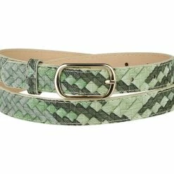 Allegra K Accessories Ladies Faux Leather Belts Metal Pin Buckle Woven Pattern Waist Belts For Jeans Dress