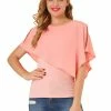 Allegra K Women's Blouse Chiffon Flowy Loose Overlay Soft Poncho Top 1 Allegra K Women's Blouse Chiffon Flowy Loose Overlay Soft Poncho Top