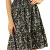 Allegra K Women's Ruffle Hem Flowy Tiered A-Line Floral Midi Skirt