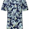 Allegra K Men's Summer Printed Short Sleeves Floral Hawaiian Longline T Shirt Tee