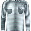 Allegra K Men's Overshirt Cotton Color Block Flannel Button Down Long Sleeve Striped Shirts