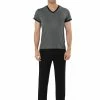 Allegra K Men's Sleepwear Set V-Neck Short Sleeve And Bottoms Lounge Pajama Set Suit