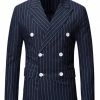 Allegra K Men's Casual Bussiness Suit Sport Coats Slim Fit Double Breast Dress Blazer