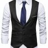Allegra K Men's Slim Fit Suit Vest Business Formal Dress Waistcoat Vests