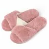 Allegra K Women's Splicing Soft House Shoes Indoor Plush Slides