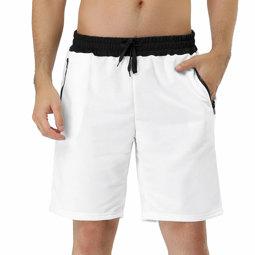Allegra K Men's Training Drawstring Waist Color Block Zipper Pockets Jogging Board Shorts 3 Allegra K Men's Training Drawstring Waist Color Block Zipper Pockets Jogging Board Shorts