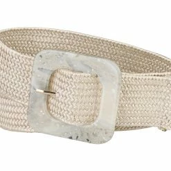 Allegra K Womens Stretchy Wide Waist Belts Braided Belts For Dress Square Buckle Adjustable Accessories