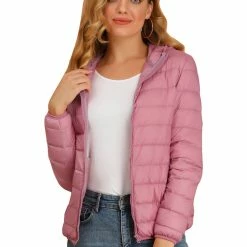 Allegra K Women's Hooded Packable Thickened Short Down Jacket Coat
