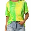 Allegra K Women's Plus Size Tie Dye T Shirts Summer Short Sleeves Casual Tops 1 Allegra K Women's Plus Size Tie Dye T Shirts Summer Short Sleeves Casual Tops