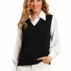 Allegra K Women's Sweater Vest Preppy V Neck Sleeveless Pullover Sweater 1 Allegra K Women's Sweater Vest Preppy V Neck Sleeveless Pullover Sweater