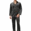 Allegra K Men's Sleepwear Solid Color Long Sleeves Button Down Velvet Pajama Set 2 Allegra K Men's Sleepwear Solid Color Long Sleeves Button Down Velvet Pajama Set