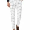 Allegra K Men's Dress Plaid Slim Fit Flat Front Business Pants With Pockets