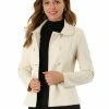 Allegra K Women's Peacoats Peter Pan Collar Double Breasted Pocket Button Up Pea Coat