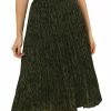 Allegra K Women‘s Casual Leopard Print Elastic Wasit Pleat A-Line Skirt