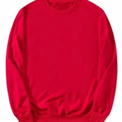 Allegra K Men's Casual Basic Regular Fit Long Sleeve Solid Color Round Neck Pullover Sweatshirt