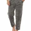 Allegra K Men's Winter Fuzzy Pajama Pants Drawstring Nightwear Home Lounge Pants