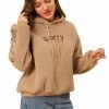 Allegra K Women Lambs Wool Hoodie Fall Winter Hooded Sweatshirt