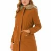Allegra K Women's Parka Coat Faux Fur Hooded Tie Wasit Jacket With Pockets 2 Allegra K Women's Parka Coat Faux Fur Hooded Tie Wasit Jacket With Pockets