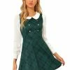 Allegra K Women's Doll Collar Contrast Color Button Decor Fit And Flare Plaid Dress 1 Allegra K Women's Doll Collar Contrast Color Button Decor Fit And Flare Plaid Dress