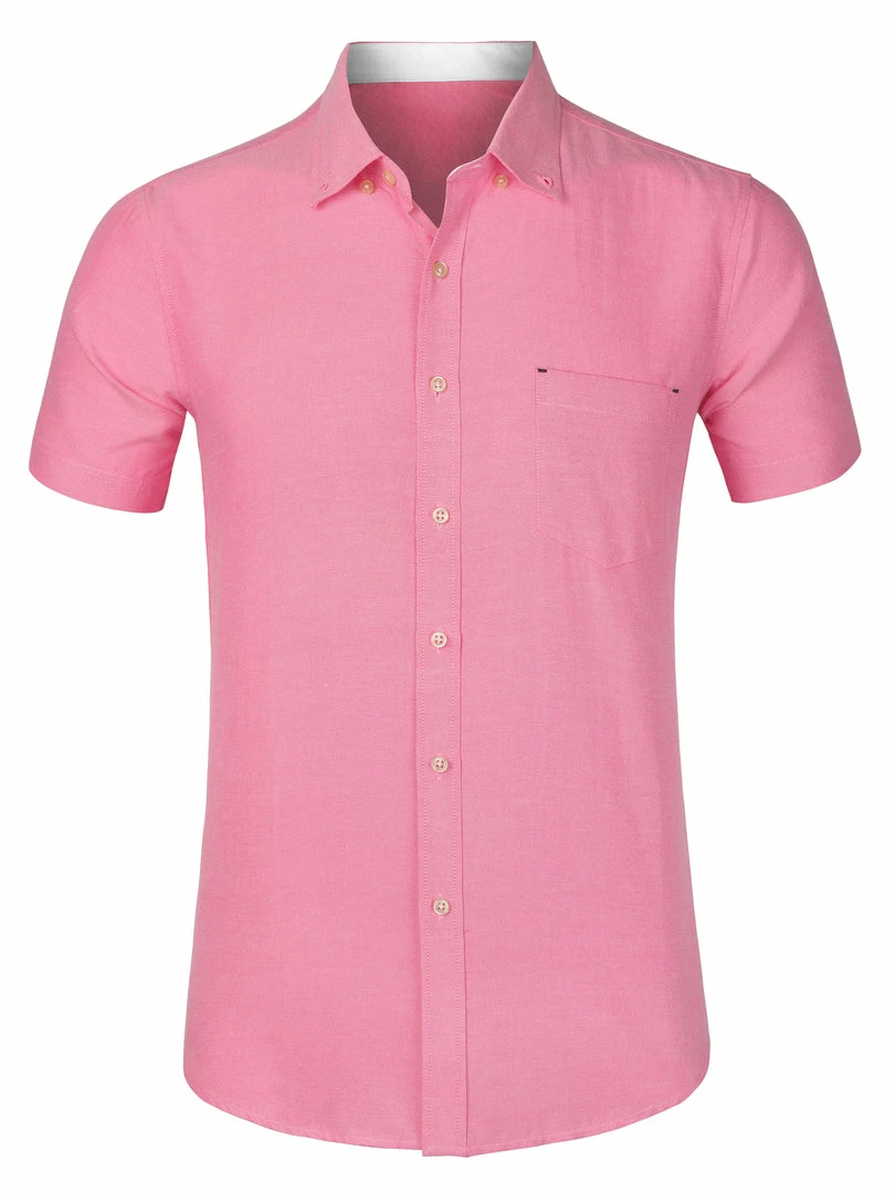 Allegra K Men's Summer Formal Solid Color Button Down Short Sleeves Dress Shirt 3 Allegra K Men's Summer Formal Solid Color Button Down Short Sleeves Dress Shirt