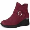 Allegra K Shoes Women's Platform Buckle Decor Wedge Heel Ankle Boots