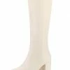 Allegra K Women's Round Toe Block Heels Knee High Boots
