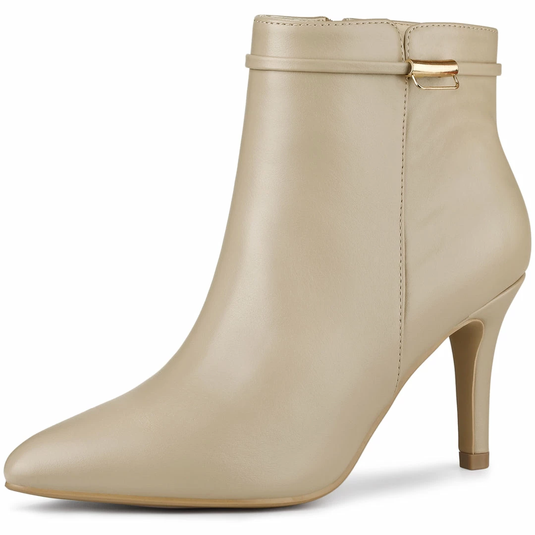 Allegra K Women's Stiletto Heels Pointed Toe Side Zip Ankle Boots 3 Allegra K Women's Stiletto Heels Pointed Toe Side Zip Ankle Boots