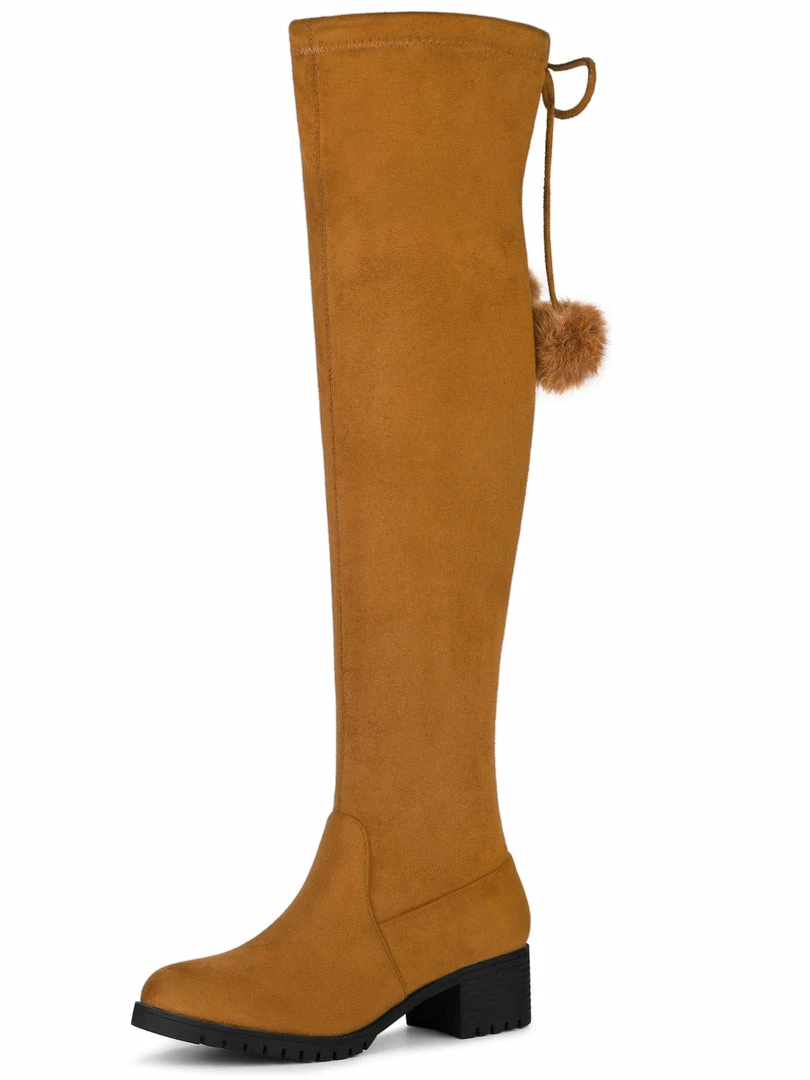 Allegra K Women's Lace Up Chunky Heels Over The Knee High Boots Shoes 3 Allegra K Women's Lace Up Chunky Heels Over The Knee High Boots Shoes