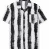 Allegra K Men's Hawaiian Beach Shirts Short Sleeve Button Down Summer Color Block Printed Shirt