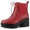 Allegra K Women's Platform Lace Up Ankle Boots Chelsea Combat Boots