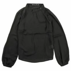 Allegra K Women's Semi-Sheer Top Elegant Stand Collar Chiffon Work Blouses