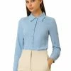 Allegra K Women's Long Sleeve Collared Work Office Career Blouse Button Up Shirt 1 Allegra K Women's Long Sleeve Collared Work Office Career Blouse Button Up Shirt