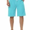 Allegra K Men's Summer Solid Shorts Drawstring Elastic Waist Swim Beach Board Shorts Pants