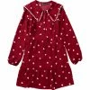 Allegra K Women's Heart Pattern Doll Collar Lace Decor Long Sleeve Tiered Dress 1 Allegra K Women's Heart Pattern Doll Collar Lace Decor Long Sleeve Tiered Dress