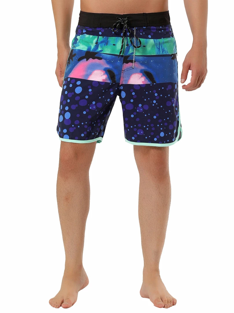Allegra K Men's Swim Shorts Summer Contrast Color Drawstring Waist Beach Board Shorts 3 Allegra K Men's Swim Shorts Summer Contrast Color Drawstring Waist Beach Board Shorts
