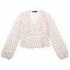 Allegra K Women's Heart Print Cute Sweet V Neck Long Sleeve Shirt Blouse