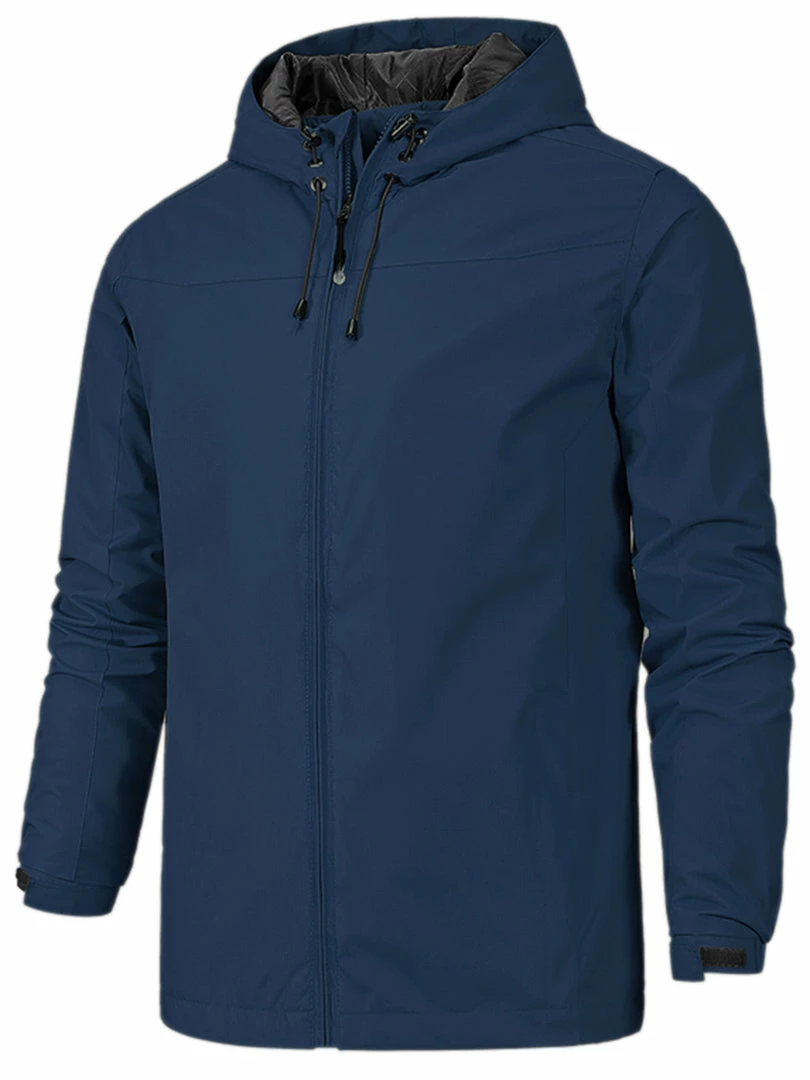 Allegra K Men's Hoodie Windbreaker Sports Hiking Cycling Lined Outdoor Drawstring Zipper Jackets 3 Allegra K Men's Hoodie Windbreaker Sports Hiking Cycling Lined Outdoor Drawstring Zipper Jackets