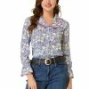 Allegra K Women's Peter Pan Collar Blouse Floral Contrast Trim Button Front Long Sleeve Chiffon Shirt Top 1 Allegra K Women's Peter Pan Collar Blouse Floral Contrast Trim Button Front Long Sleeve Chiffon Shirt Top