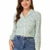 Allegra K Women's Vintage Floral Blouse Peter Pan Collar Shirt