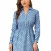 Allegra K Women's Vintage Shirtdress Cinched Waist A-Line Polka Dots Shirt Dress 1 Allegra K Women's Vintage Shirtdress Cinched Waist A-Line Polka Dots Shirt Dress