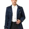 Allegra K Men's Trench Coat Notched Collar Single Breasted Windbreaker Overcoat 1 Allegra K Men's Trench Coat Notched Collar Single Breasted Windbreaker Overcoat