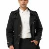 Allegra K Men's Trench Jacket Single Breasted Notch Lapel Winter Coat Overcoat