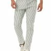 Allegra K Men's Business Striped Pants Drawstring Slim Fit Dress Trousers