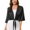 Allegra K Women's Casual Tie Front Open Cardigan