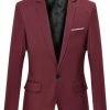 Allegra K Men's Dress Slim Fit Blazer Single Breasted One Button Business Suit Sports Coat